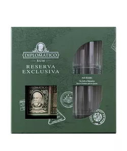 Ron Diplomático Reserva Exclusiva 40% 0,7l dárkové balení + 2 skleničky