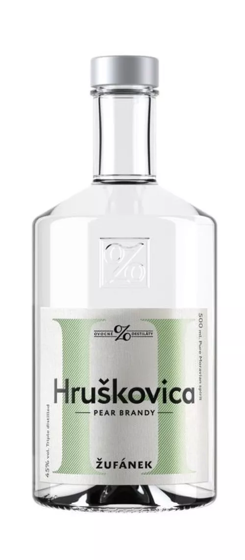 Hruškovica Žufánek 0,5l 45% Etiketa