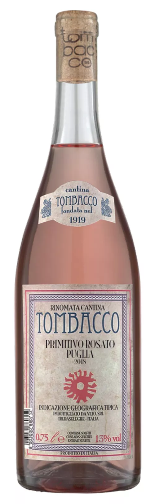 Tombacco Primitivo Rosato 2018 0,75l 13%