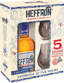 Heffron Panama Rum 5y 0,5l 38% + 2x sklo GB