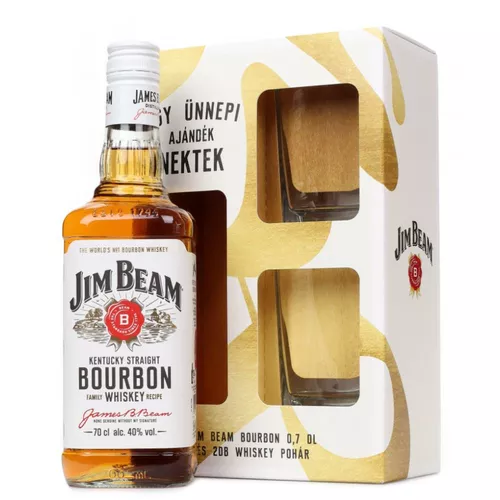 Jim Beam White 0,7l 40% + 2x sklo GB